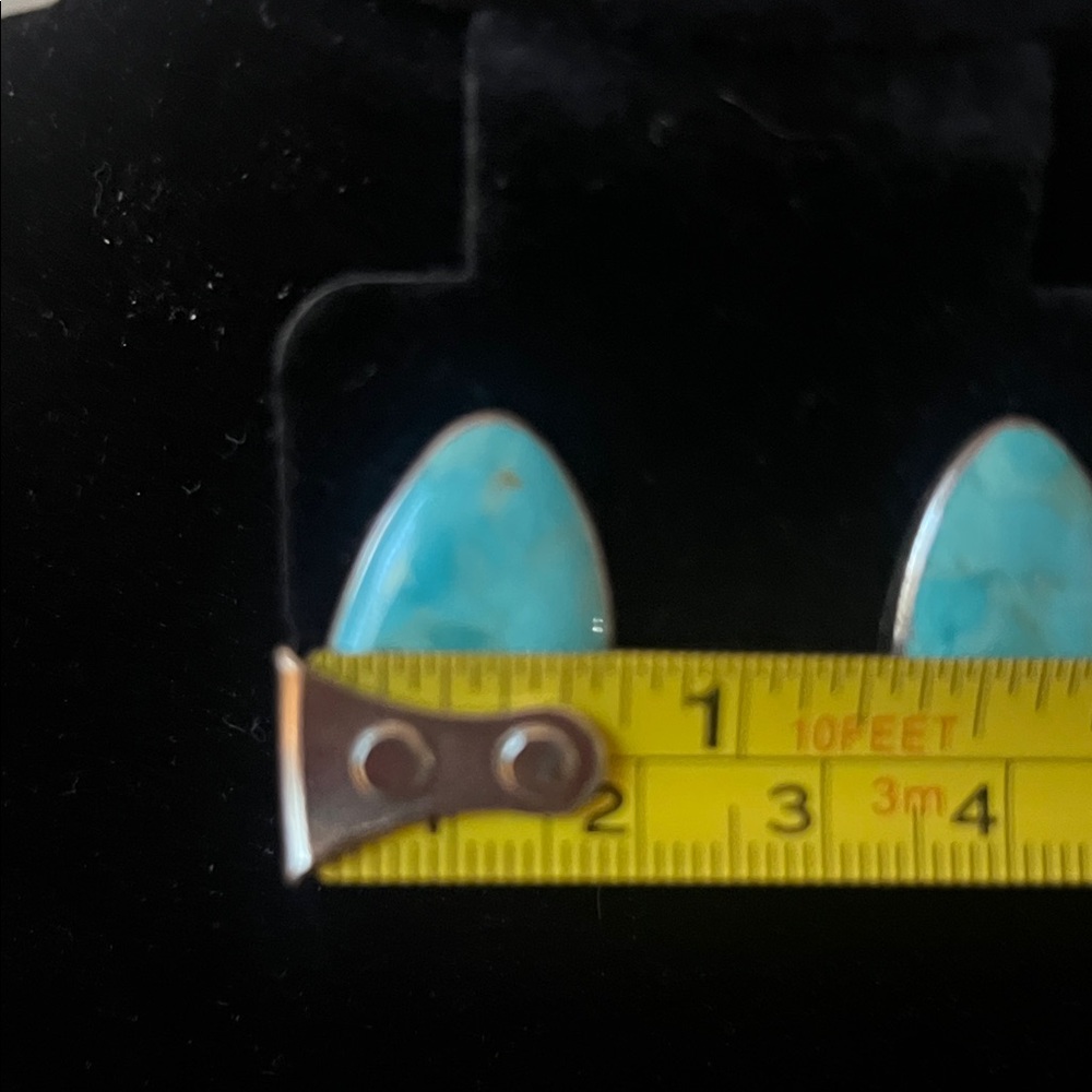 Arizona Turquoise And Sterling Earrings - Picture 3 of 6